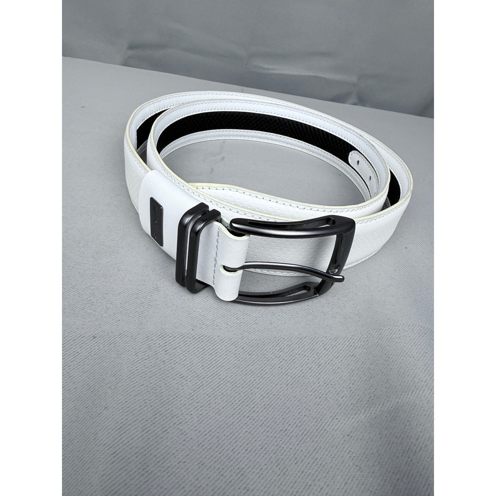 Nike G-Flex Mens Golf Belt White Perforated Genuine Leather Size 38 7227100